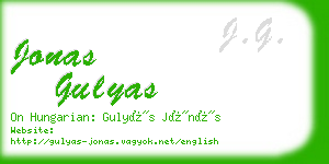 jonas gulyas business card